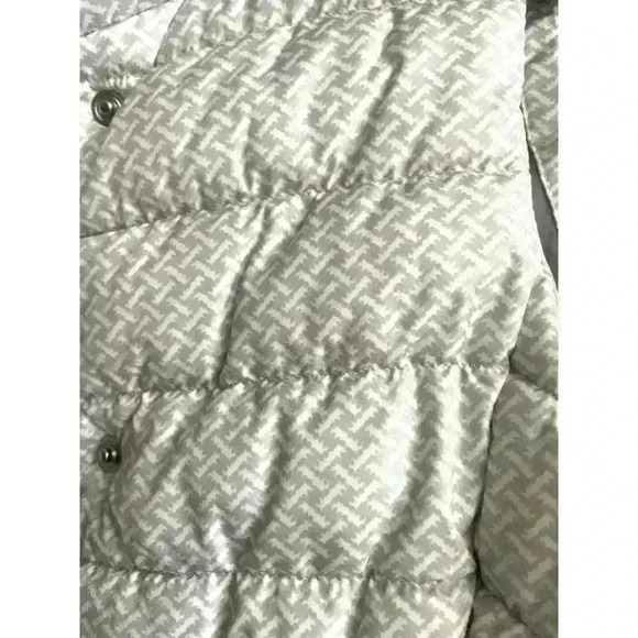 Gap Womens Warmest Outdoor Puffer Quilt Zip Vest XS Grey White Herringbone EUC - Picture 5 of 9